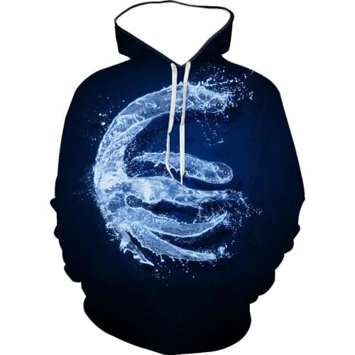 New MenS And WomenS Sweater Hoodie 3d Color Printing Water Drop Hooded Round Collar Long-Sleeved Autumn And Winter Sportswear