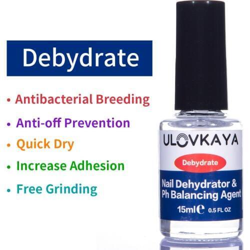 Ulokaya NEW Nail prep Dehydrator Nail Primer 15ML Gel Base Coat Fast Dry Acid Free Bonder Fit for Acrylic Nails Gel Polish Lak