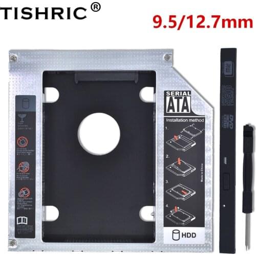 TISHRIC Universal HDD Caddy SSD HD Adapter 9.5 12.7mm SATA 3.0 External Hard Drive SSD optibay For Laptop Optical Bay HDD Case