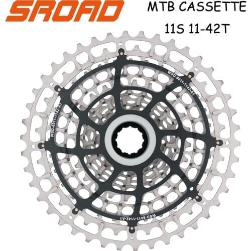 SROAD 11s 11-42T 11 Speed MTB Bicycle Cassette Steel CNC Bike Freeewheel Fits Shimano Super Light CNC Made 320g