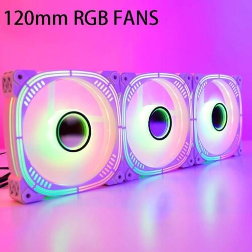12cm Chassis Cooling Fan Aura Shengguang Synchronous 5v3 Pin ARGB Magic Color Mute PWM Temperature Control And Speed Regulation