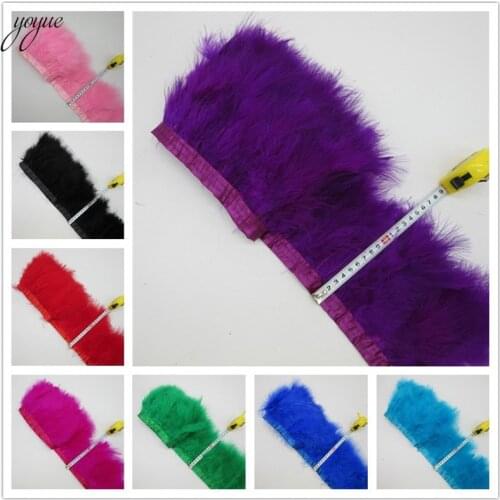 YOYUE 10Yards/lot Fluffy Marabou Feather Trims Fringe 6-8inch Turkey Feathers for Crafts Ribbon Boa Clothing Wedding Decoration