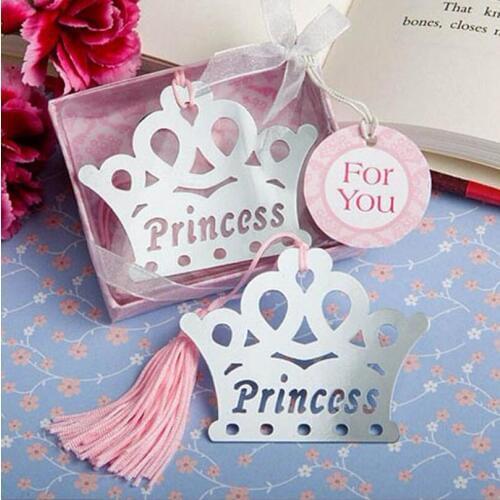 Crown Themed Princess Bookmark Wedding Gift Baby Shower Favors Party Souvenir For Guest LX1703