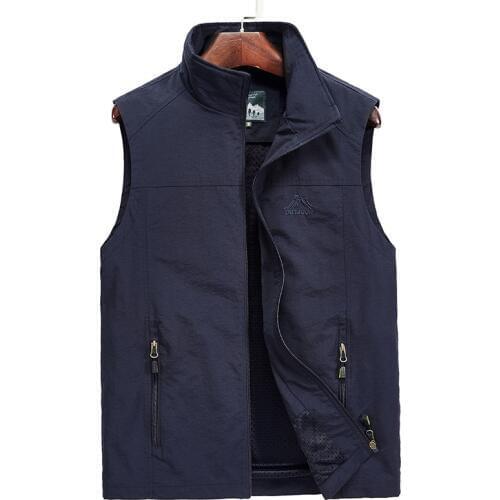Mens Vests Men Sleeveless Vest Spring Summer Casual Travels Vest Outdoors Thin Fishing Photography Vest Waistcoat Male Tops 5XL