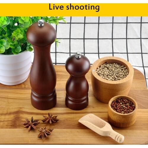1 Pc With Strong Adjustable Ceramic Grinder 5/8 Inch Salt And Pepper Mill Wooden Pepper Shakers Kitchen Accessories Cocina Home