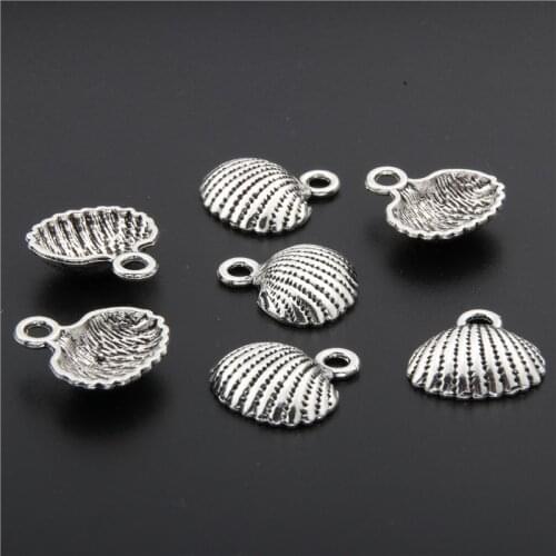10pcs Tibetan Silver Color Shell Charms Pendant For Necklace Bracelet Jewelry DIY Handmade A2709
