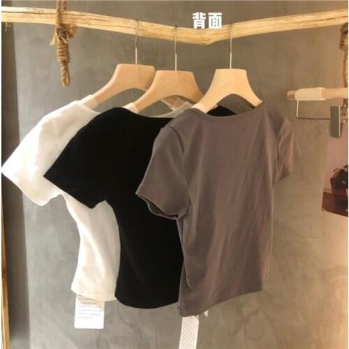 2021 hot sale girls t-shirt summer cotton solid colors fashion girls top 3-8t B313