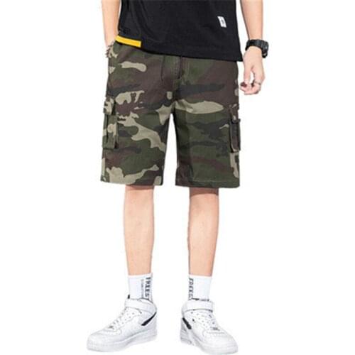 2021 Summer New Camouflage Cargo Shorts Men Casual Cotton Overalls Pants Fashion Loose Big Size Multi-Pocket Men Shorts M-8Xl