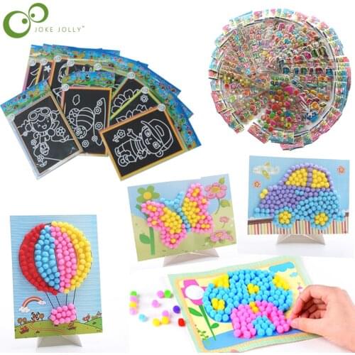 21Pcs/Set Random Kids Magic Scratch Art Doodle Pad Painting Cards Baby Kids Creative DIY Plush Ball Painting Stickers WYW