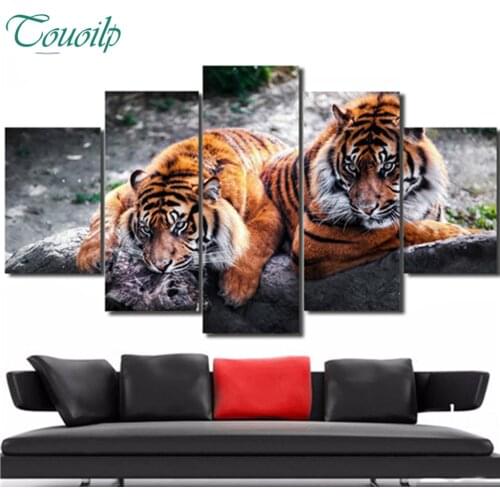 5 piece Bengal Tiger African Animal,DIY Diamond Embroidery,Diamond Painting,Diamond mosaic,cross-stitch,pictures of rhinestones