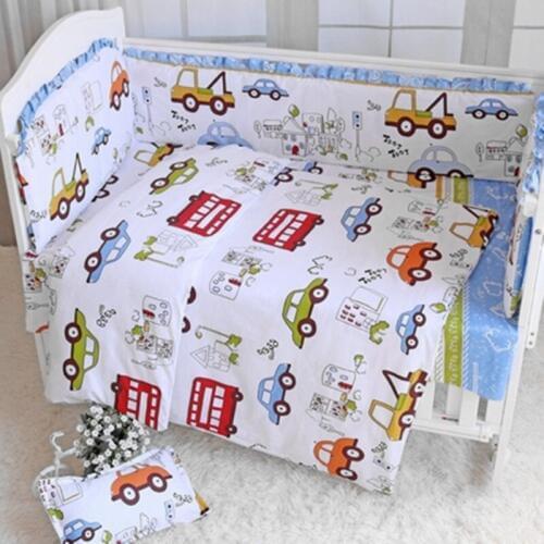 6PCS Cotton Cot Kids Bumpers Baby Bed Sets Crib Cot For Baby ropa de cuna Hot Sale (4bumper+sheet+pillow cover)
