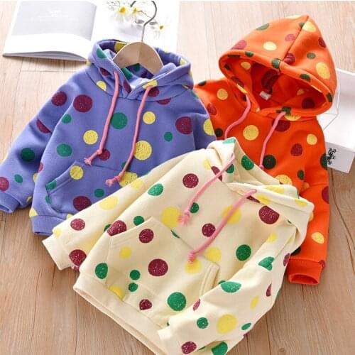 Children Jacket Girls Boys Sweatshirt Autumn spring Clothing Dot Hoodies Toddler Baby Sweaters kids Coats