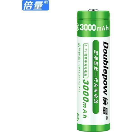 Doublepow lithium battery with pointed 3000 mAh Rechargeable batteries 3.7V 18650 Electronic special batteries, High capacity