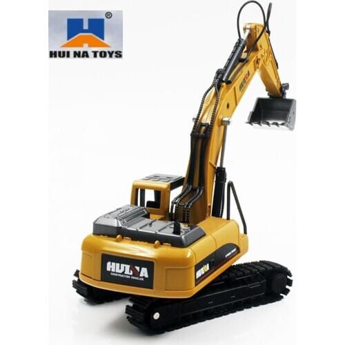 HUINA TOYS NO.1710 1/50 Alloy Excavator Truck Car Die-Cast Metal Professional Engineering Construction Vehicle Model Kids Toys