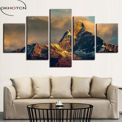 Mount Everest Picture Hd Print Snow Mountain Landscape Canvas Painting Modern Wall Art Picture for Living Room Home Decor Poster