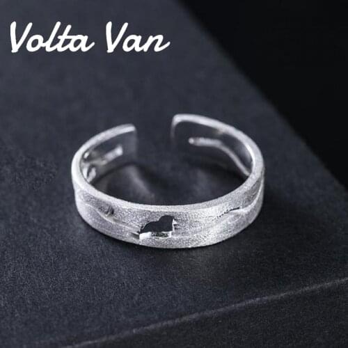 Volta Van Rings 925 Sterling Silver 2021 New Elegant Fine Jewelry Hollow Branches Bird Adjustable Opening Concise Fashion Rings