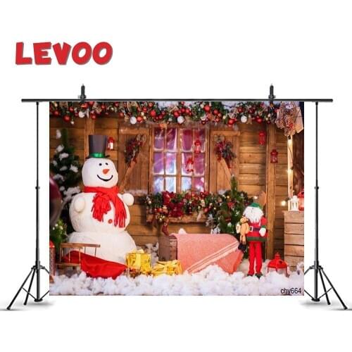 LEVOO Photo Backdrop Winter Yard Toys Snowman Christmas Photography Background Vinyl Props Photo Studio Photo Booth Photozone