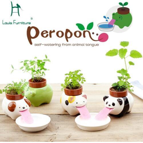 Louis Fashion Small Potted Plants Green Tabletop Cute Little Mouths Tongue Water Sprouting