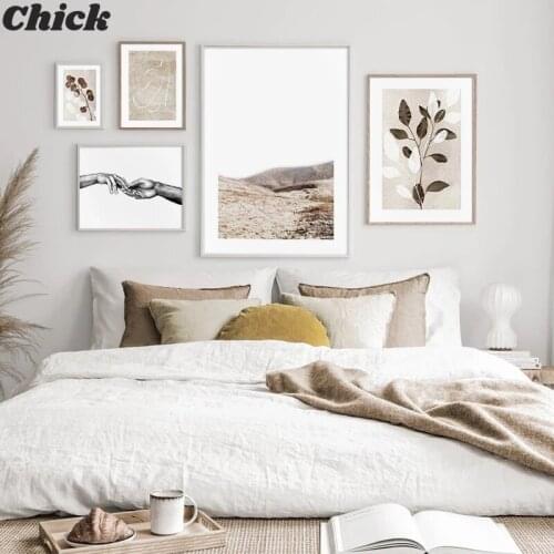 Hand To Hand Vintage Plant Leaf Canvas Abstract Painting Scandinavian Landscape Poster Nordic Art Print Wall Picture Room Decor