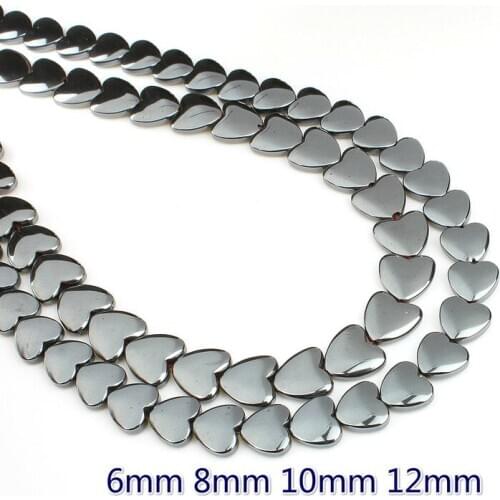 Natural Hematite Magnet Beads Vacuum Plating Heart-shaped Hematite Beaded DIY Handmade Bracelet Necklace Accessories