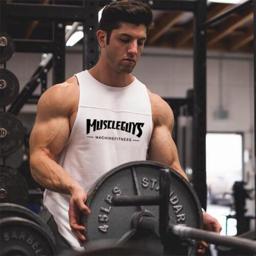 2019 New Gym Fitness Sleeveless Men Tank Tops Brand Fashion Casual Cotton Undershirt Bodybuilding Workout Muscle Singlets Vest