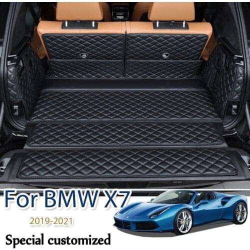 Custom leather Car Trunk Mats for BMW X7 2019 2020 2021 car styling liners Carpet Tray Protector Accessories Waterproof Mats