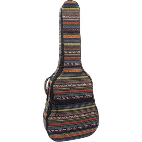 Hot AD-Bohemian Acoustic Guitar Case,Foam Padded 40/41 Inch Guitar Gig Bag With Neck Protector Pillow Pad,Dual Shoulder Strap