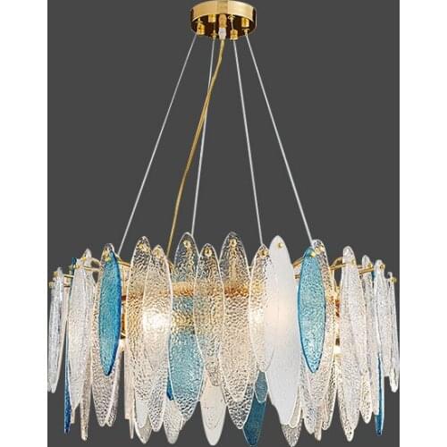 Post modern crystal glass chandelier living room light luxury villa bedroom duplex clothing store dining room Led chandelier