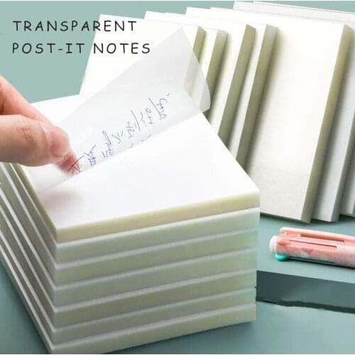 Transparent sticky notes with scrapes stickers sticky simple and high-value note paper for Student office stationery