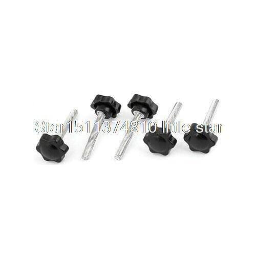 22mm Head Dia 6mm Male Thread Screw On Type Clamping Knob 5 Pcs