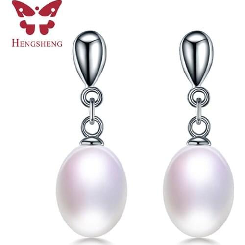 Classic Women Drop Pearl Earrings 925 Sterling Silver Earrings For Women 100% Genuine Pearl Earings Fashion Jewelry 2021