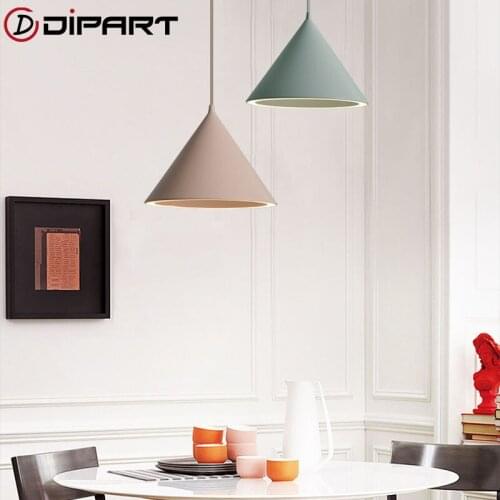 Modern Colorful LED Pendant Lights For Dining Restaurant Pendant Lamp with Lampshades Single Bar Light 3 Lights Hanging Lamp