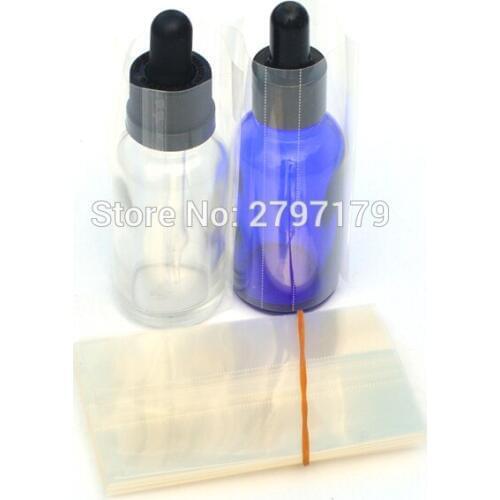 1000PCS PVC Heat Shrink Wrap Film for 30ml E-liquid Glass dropper Bottles shrink sleeve seals for 10ml 30ml glass e-juice bottle