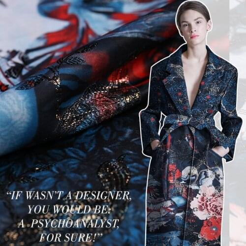 Magpie Branches Play French Imported Jacquard Print Gold Thread Brocade Fabric For Caot Telas Tissus Au Metre Tissu Costura DIY