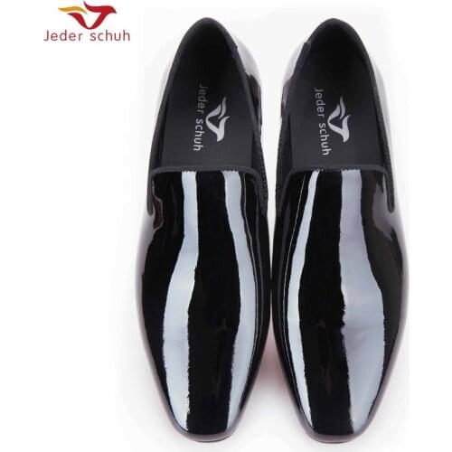 New Arrival Men Black Patent Leather Shoes Party And Wedding Men Dress Shoes Luxurious Handmade Men Loafers MaleS Flats