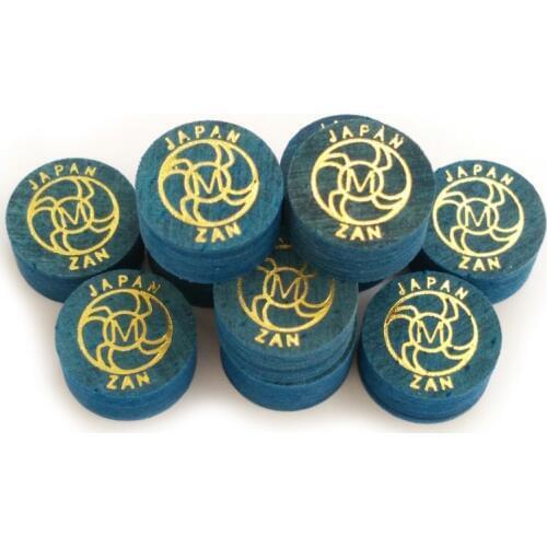Xmlivet free shipping 10pcs ZAN 14MM blue professional billiards Pool cue tip S/M/H 8 layers leather billiard supplies China