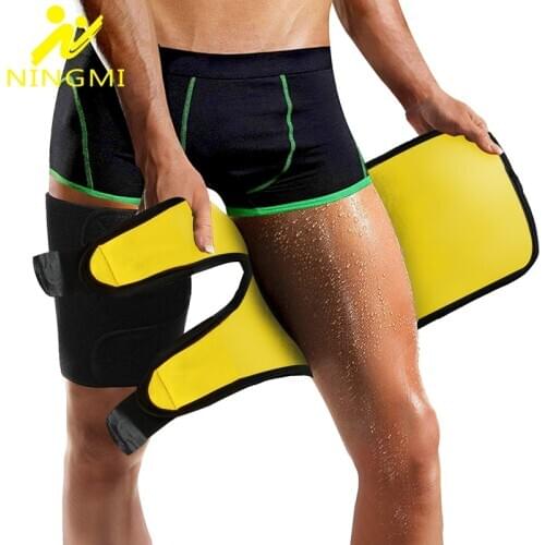 NINGMI 2PCS Thigh Trimmer Slimming Leg Shaper for Men Neoprene Belt Wrap Shapewear Thigh Slimmer Body Shaper Trainer Sport Brace