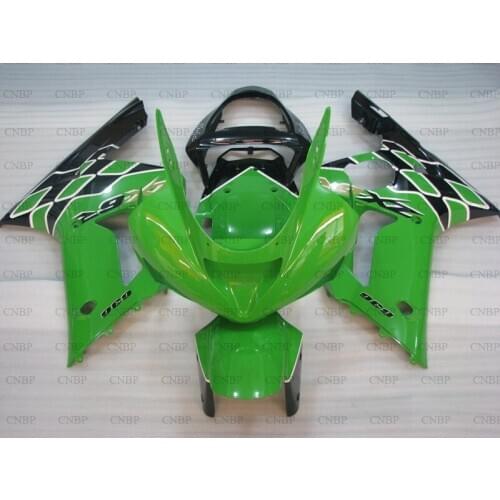 636 Zx-6r 2003 - 2004 Fairings Zx6r 03 Fairings for Kawasaki Zx6r 03 Black Green Fairings