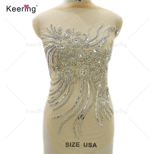 Bling Sequins Rhinestone Bodice appliqe for Evening Party Dress WPH-1726