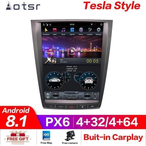 Tesla style Android 9.0 4+64G Car GPS For Lexus GS300 GS460 GS450 GS350 2004-2011 radio auto head unit Carplay stereo Free map