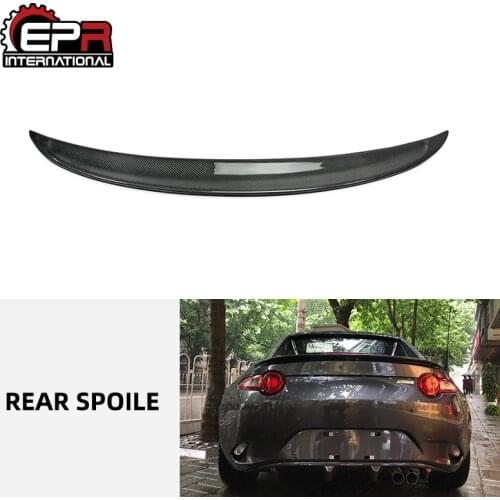 Car-styling For Mazda MX5 ND Miata Garage Vary Style Carbon Fiber Ducktail Rear Spoiler Glossy Fibre Finish Trunk Wing Bodykit