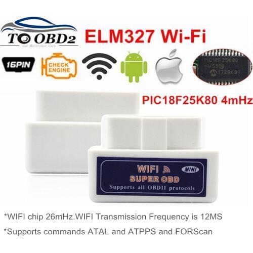 Free Shipping Car OBD 2 Mini ELM327 v1.5 Wifi OBD2 II ELM 327 wi-fi Auto Scanner Android Iphone eml327 odb scan Diagnostic Tool