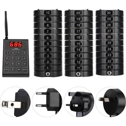 Restaurant Search Engine Wireless Phone system Queue Doorbell with 30 coasters and a Keyboard Restaurant Doorbell 100-240V