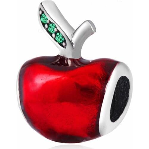 925 Sterling Silver Red Fruit European Charms Bead Fit OriginalBracelets Chain DIY Girl Women Pendant Charm Beads Jewelry Making