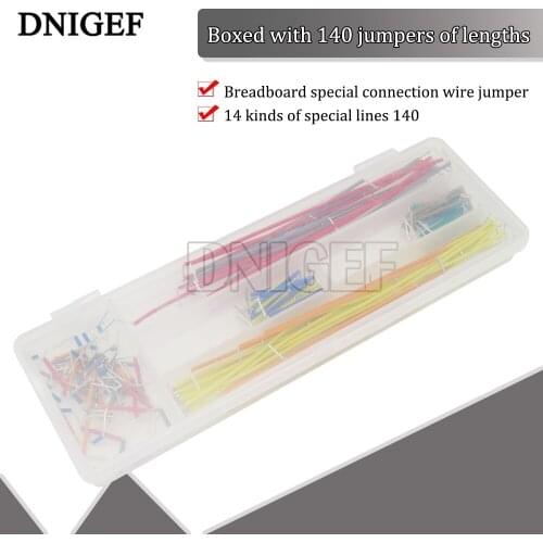 DNIGEF 14kind 10strip/140pcs Jumper Cable U Shape Solderless Breadboard Jumper Cable Wire Kit For PCB Bread Board for Arduino