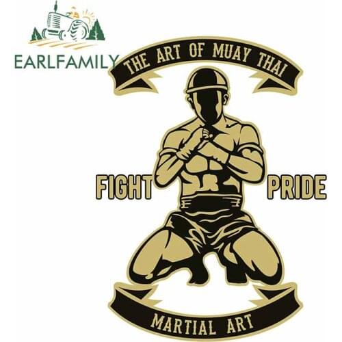 EARLFAMILY 13cm x 9.8cm for The Art of Muay Thai Fight Prioe Windshield Car Stickers Occlusion Scratch Decal Trunk VAN Graphics