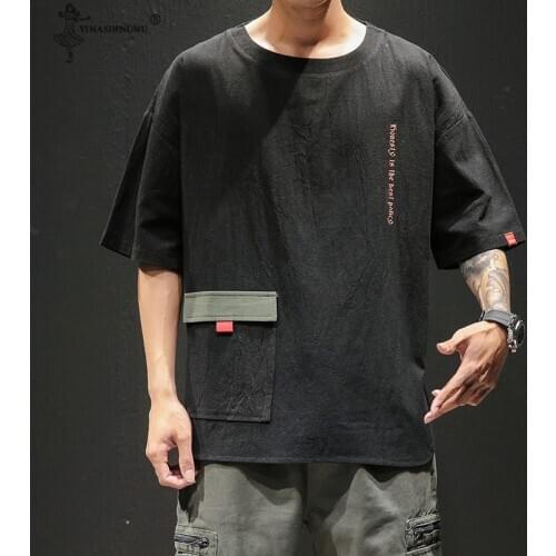 Fashion O-Neck T Shirt For Men Tshirts Streetwear Male Japanese Style Summer Short Sleeve Fitness Stylish Loose Men Tee Shirt
