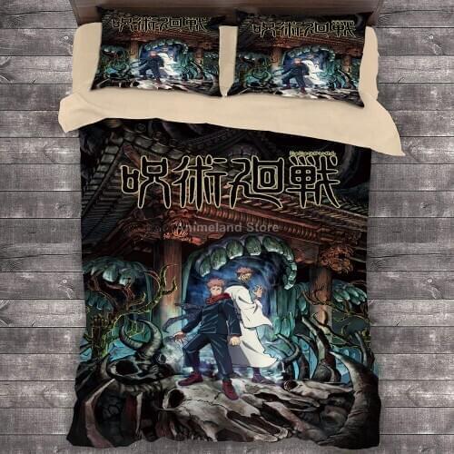 2021New Anime Jujutsu Kaisen 3D Print Comforter Bedding Sets Kids Queen Twin Single Size Duvet Cover Set Pillowcase Home Luxury