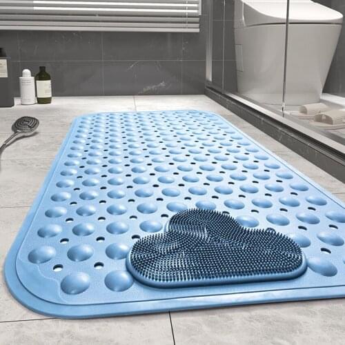 TPE Bath Mat Solid Color Waterproof Bathing Shower Floor Cover Non-slip Bathub Rectangle Massage Mats for Home Hotel Banmato