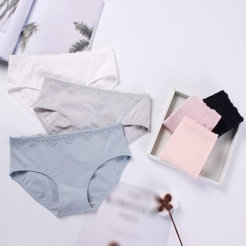 Lace Cotton Panties For Women Low-Waist Seamless Underpants Sexy Underwear Briefs Breathable for Girls Panty Lady